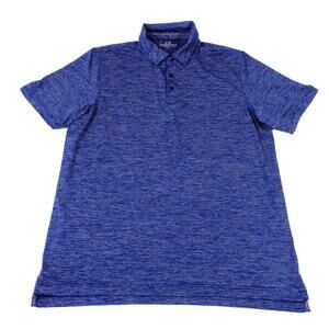 Vineyard Vines Performance Stretch Blue Striped Golf Polo Shirt Large